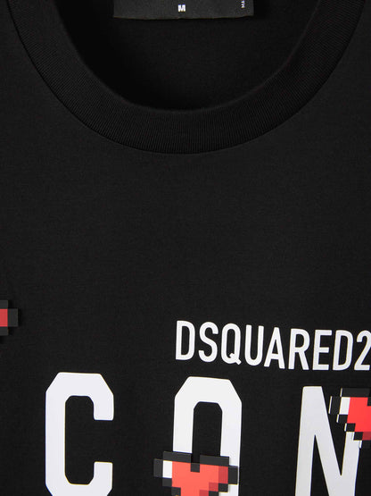 Outlet online Dsquared2 Hombre Camiseta Logo Lettering color Negro sku 553-003386 01 - Foto 3