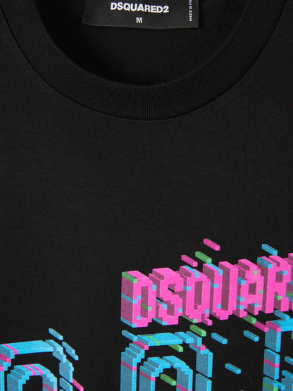 Outlet online Dsquared2 Hombre Camiseta Logo Lettering color Negro sku 553-003387 01 - Foto 3