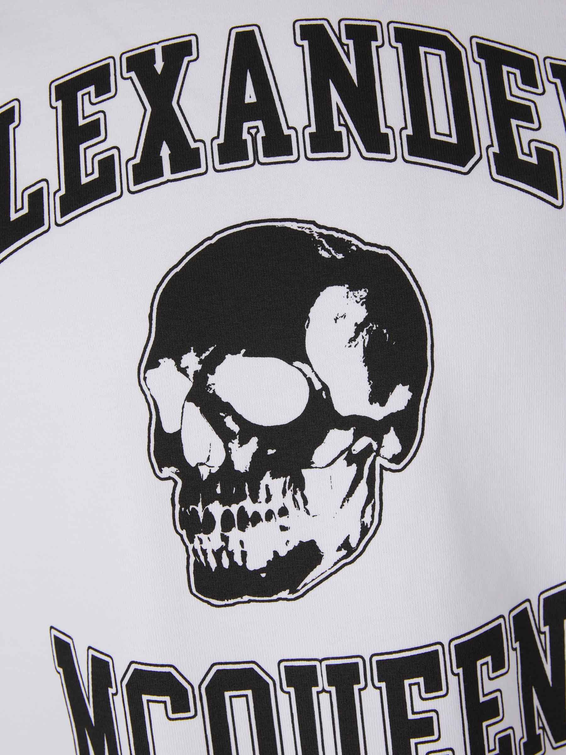 Outlet online Alexander McQueen Hombre Camiseta Gráfico Calavera color Blanco sku 553-003400 02 - Foto 4