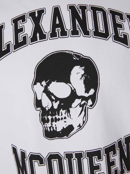 Outlet online Alexander McQueen Hombre Camiseta Gráfico Calavera color Blanco sku 553-003400 02 - Foto 4