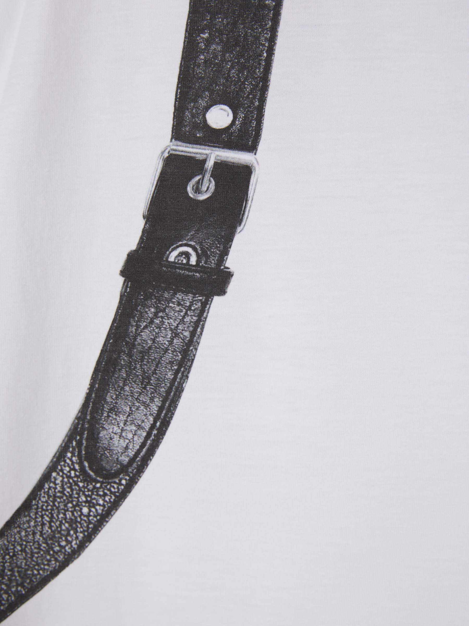 Outlet online Alexander McQueen Hombre Camiseta Gráfico Arnés color Blanco sku 553-003401 01 - Foto 4