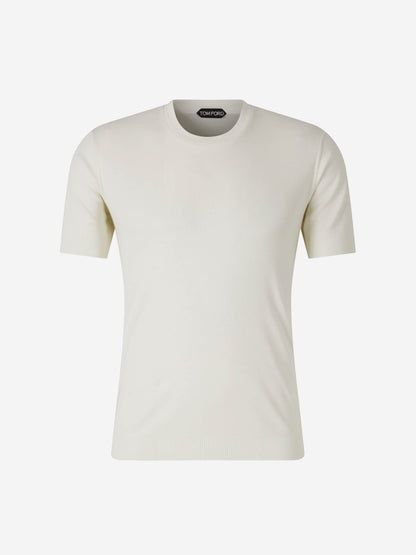 Tom Ford Hombre Barcelona Camiseta Canalé Lyocell color Blanco sku 553-003568 04 - Foto 1