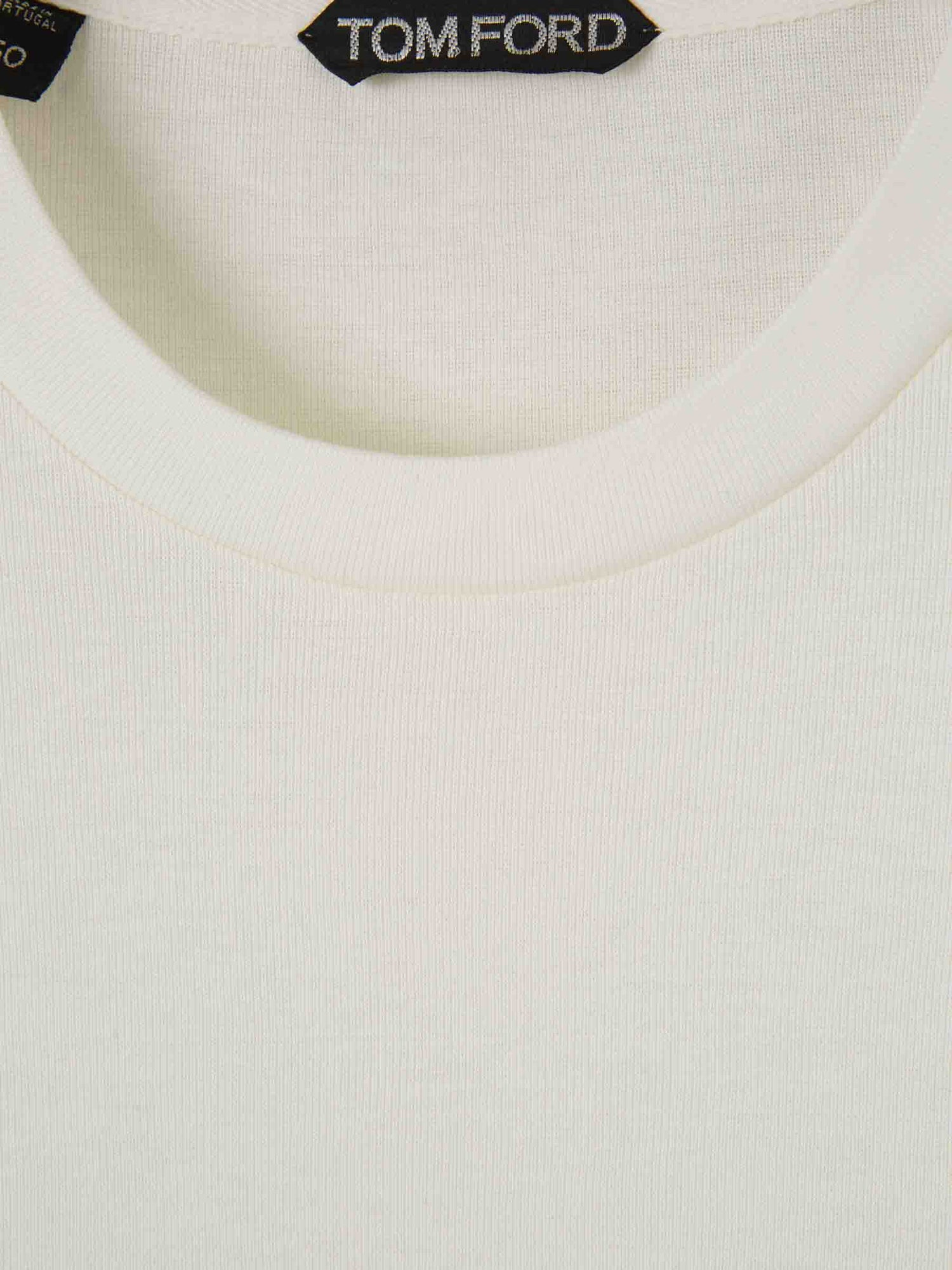 Tom Ford Hombre Barcelona Camiseta Canalé Lyocell color Blanco sku 553-003568 04 - Foto 3