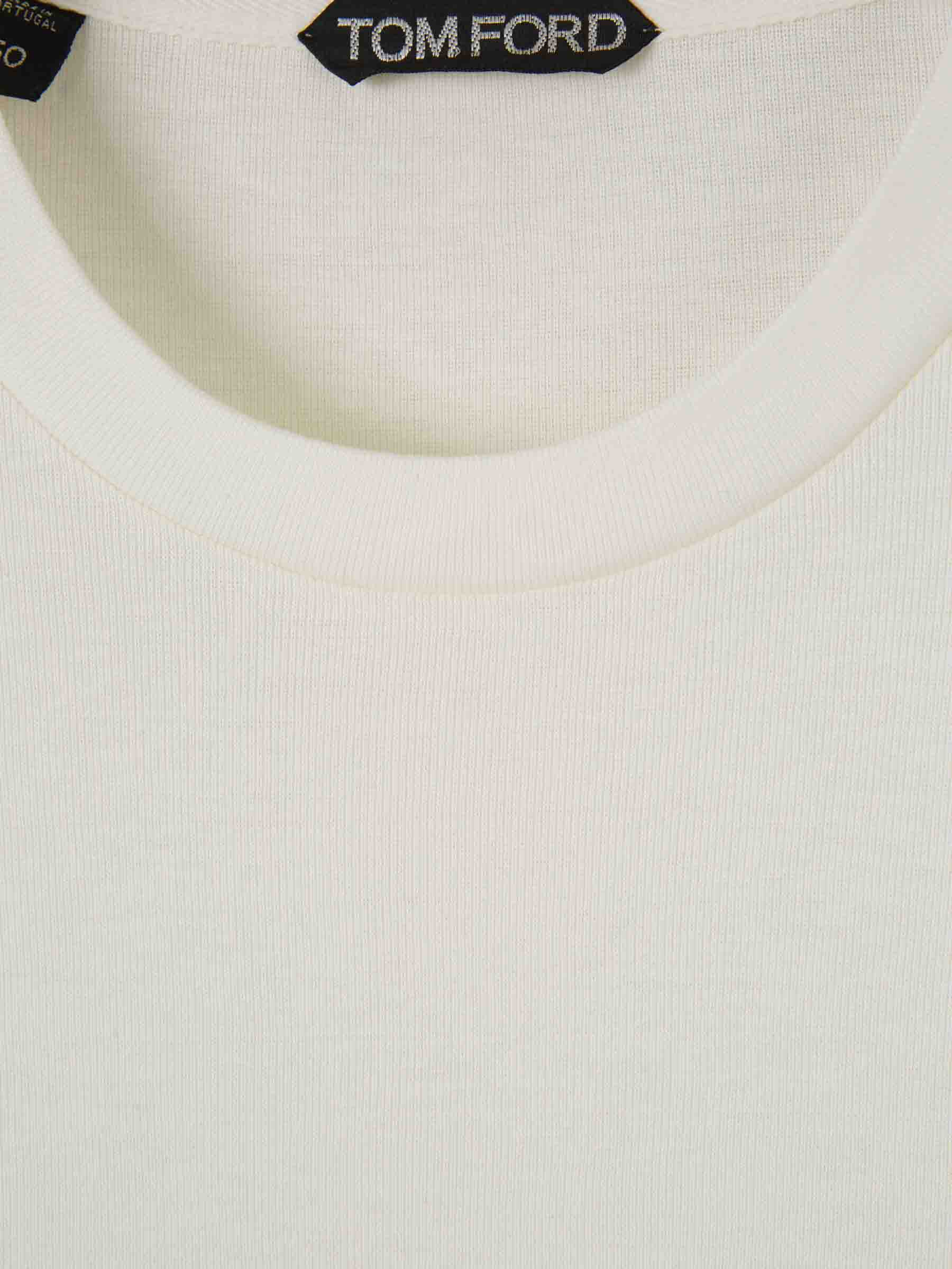 Tom Ford Hombre Barcelona Camiseta Canalé Lyocell color Blanco sku 553-003568 04 - Foto 3
