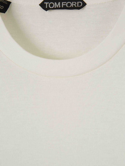 Tom Ford Hombre Barcelona Camiseta Canalé Lyocell color Blanco sku 553-003568 04 - Foto 3