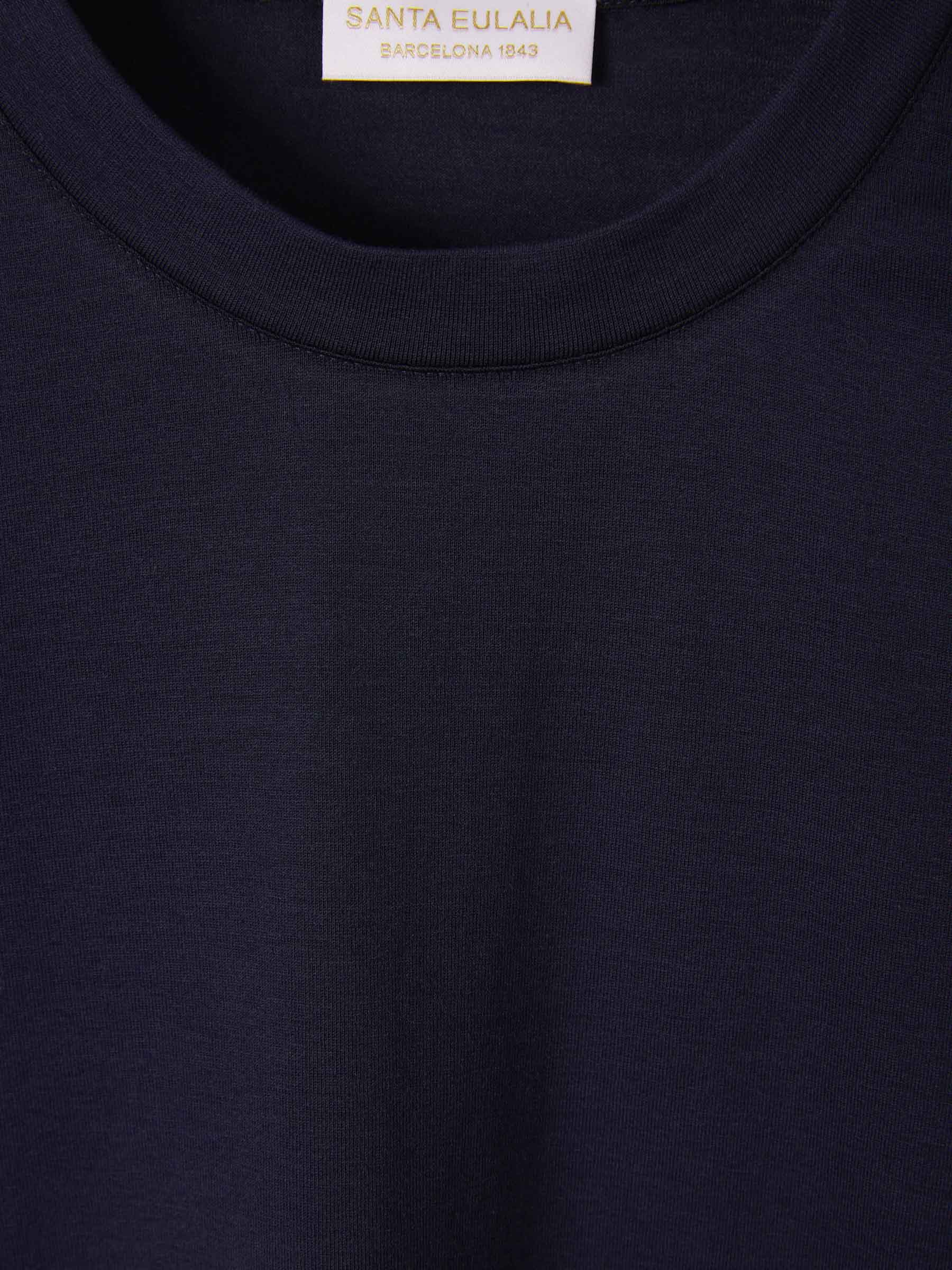 Outlet online Santa Eulalia Hombre Camiseta Lisa Algodón color Azul Marino sku 553-003923 03 - Foto 2