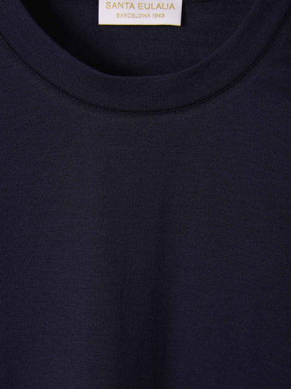 Outlet online Santa Eulalia Hombre Camiseta Lisa Algodón color Azul Marino sku 553-003923 03 - Foto 2