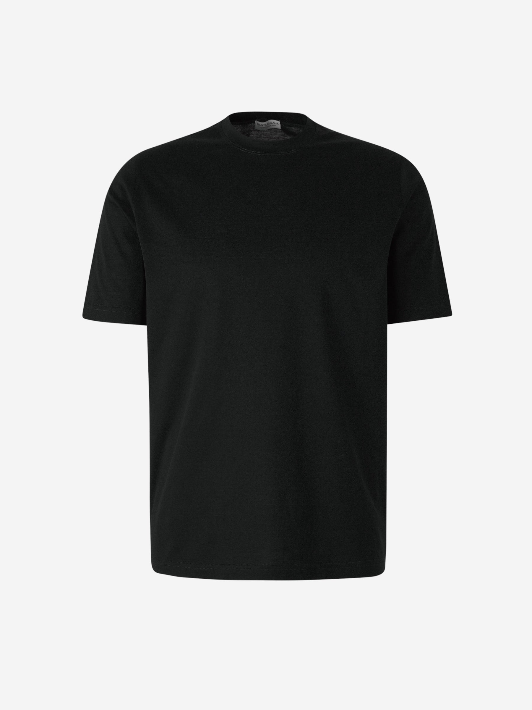 Outlet online Santa Eulalia Hombre Camiseta Lisa Algodón color Negro sku 553-003979 04 - Foto 1