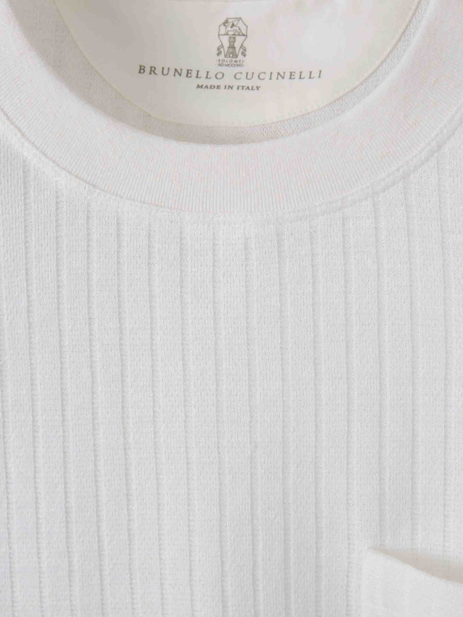Brunello Cucinelli Hombre Barcelona Camiseta Canalé Bolsillo color Marfil sku 553-004017 01 - Foto 3