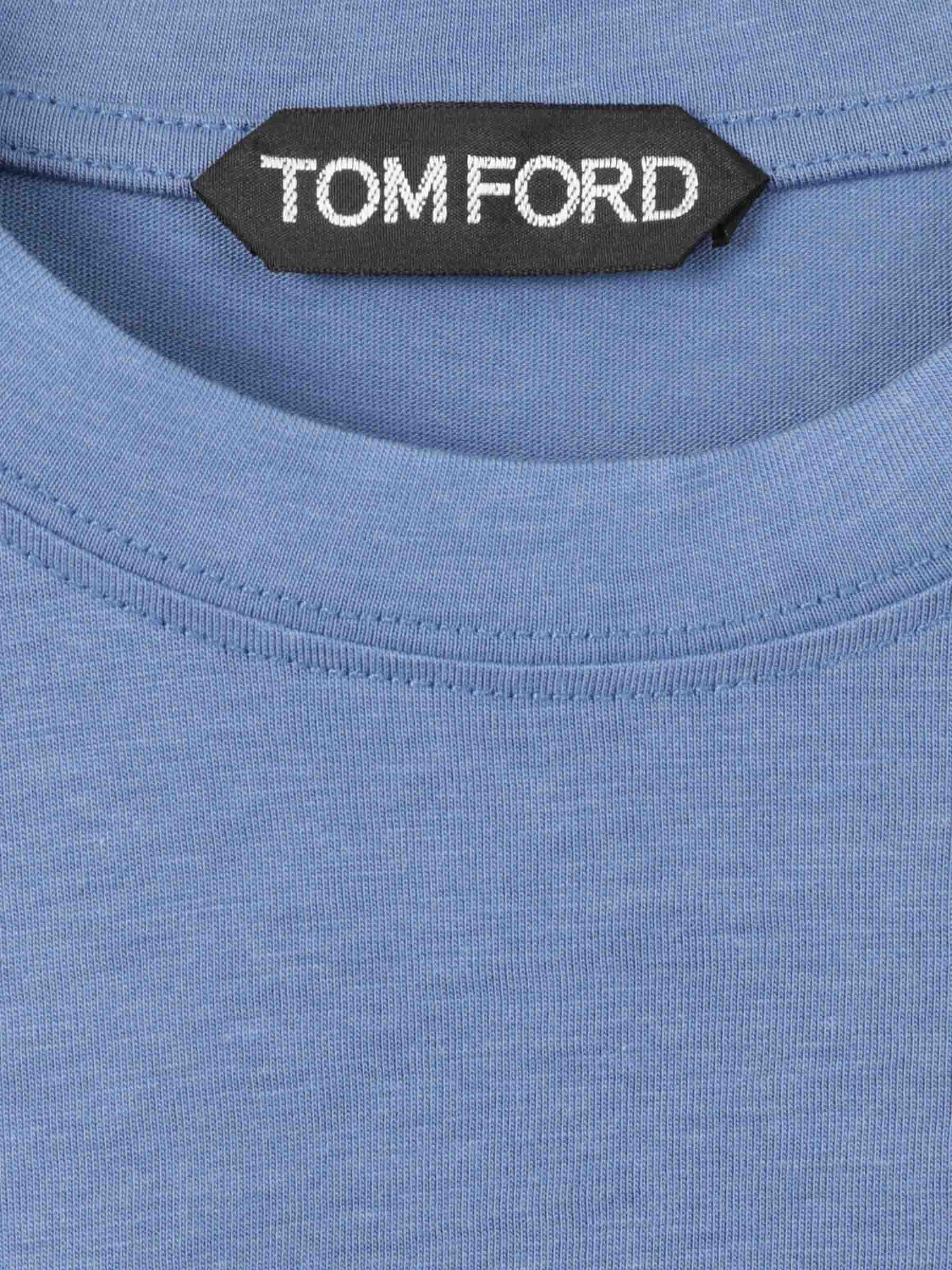 Outlet online Tom Ford Hombre Camiseta Logo Algodón color Azul sku 553-004032 05 - Foto 3