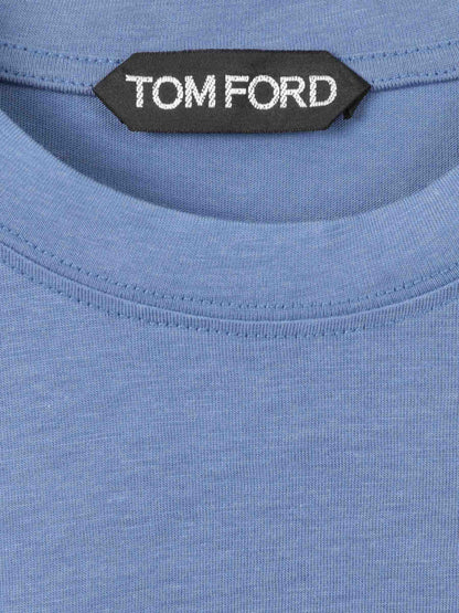 Outlet online Tom Ford Hombre Camiseta Logo Algodón color Azul sku 553-004032 05 - Foto 3