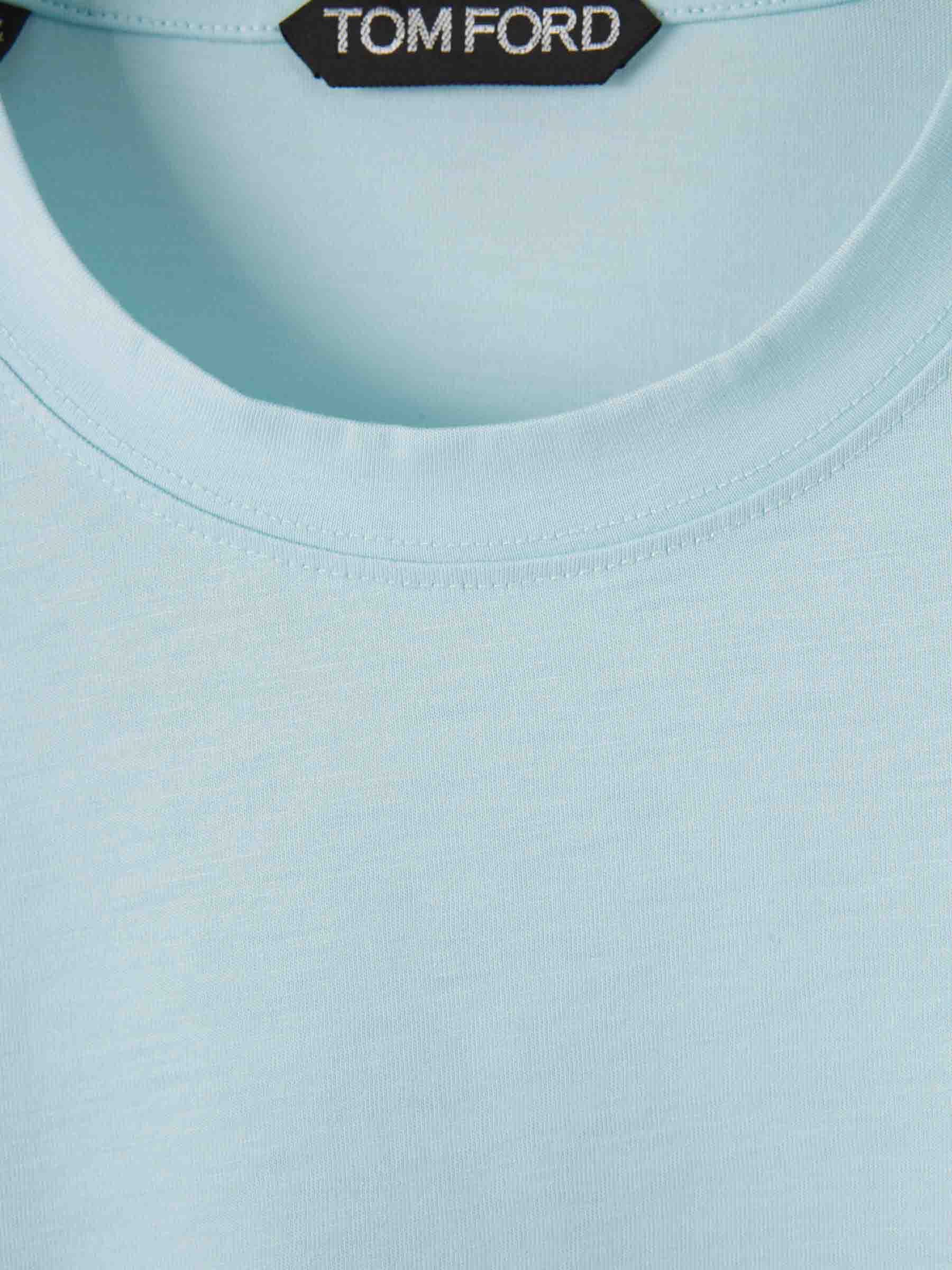 Outlet online Tom Ford Hombre Camiseta Logo Algodón color Azul Celeste sku 553-004032 06 - Foto 3