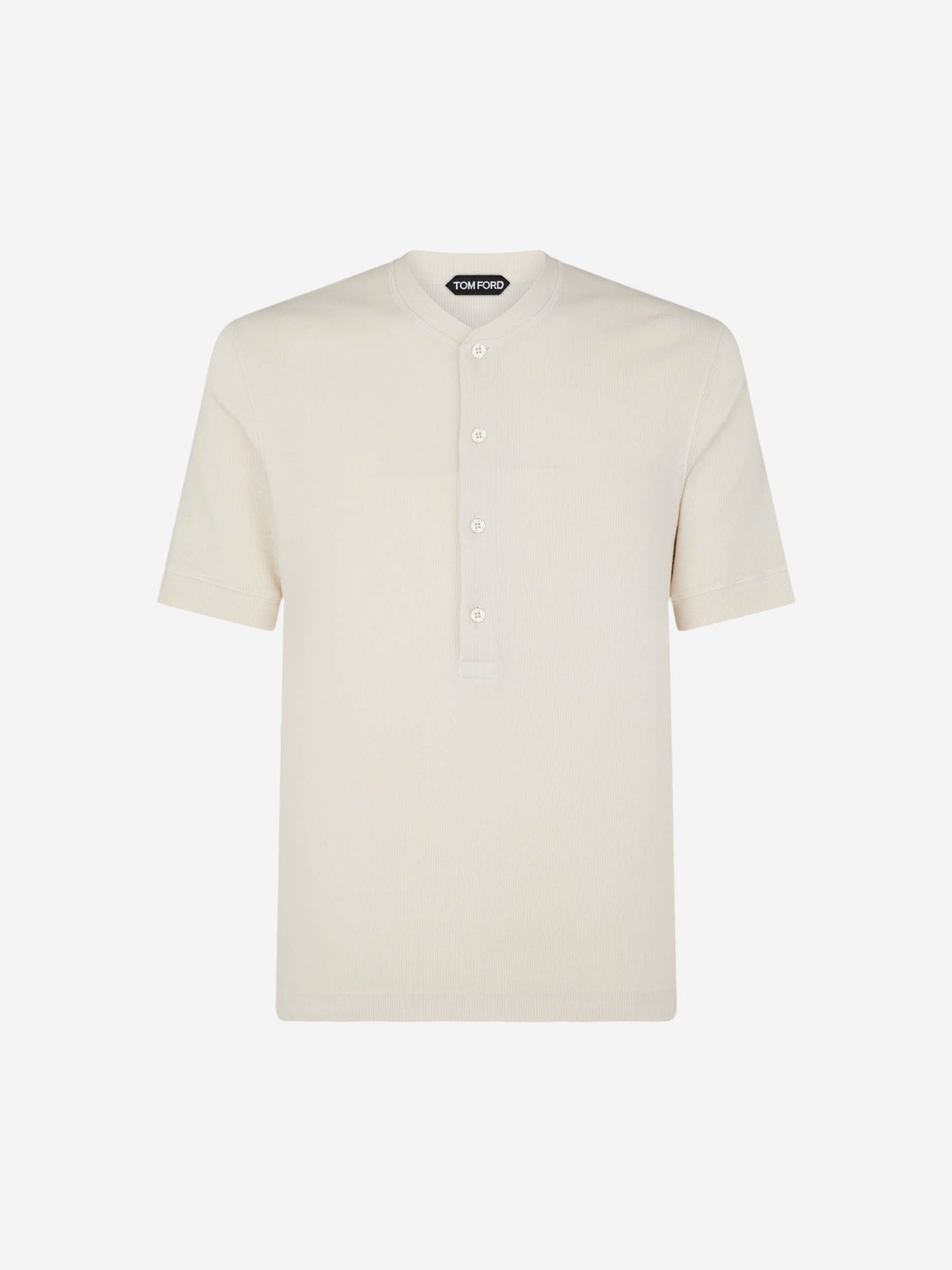 Tom Ford Hombre Barcelona Camiseta Abotonada Canalé color Marfil sku 553-004034 02 - Foto 1