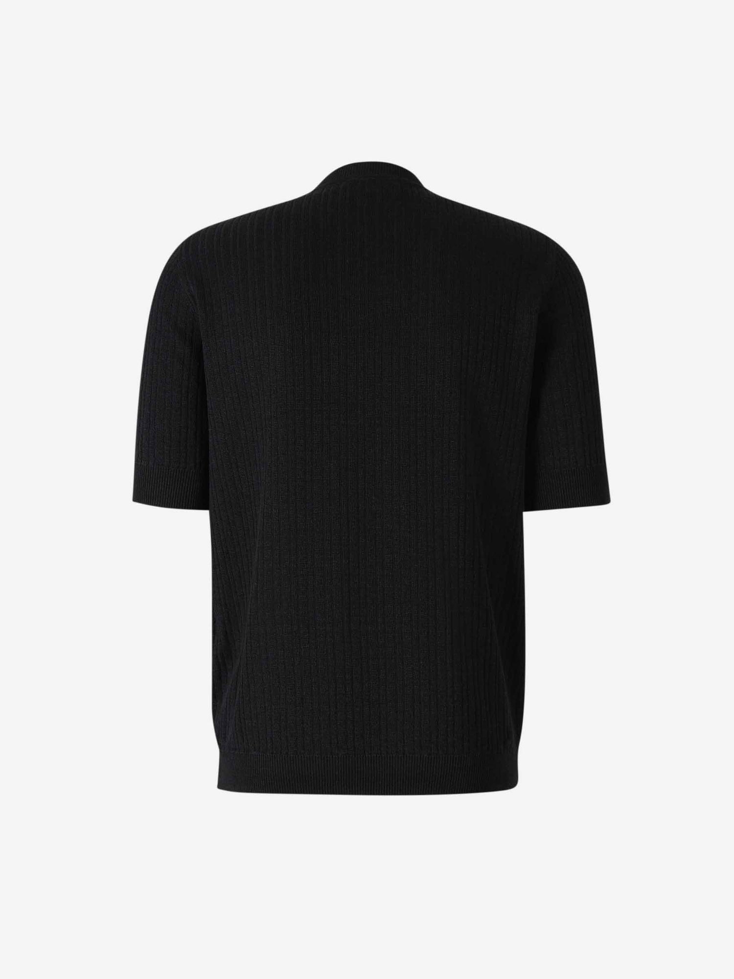 Outlet online Lardini Hombre Camiseta Acanalada Lino color Negro sku 553-004066 03 - Foto 2