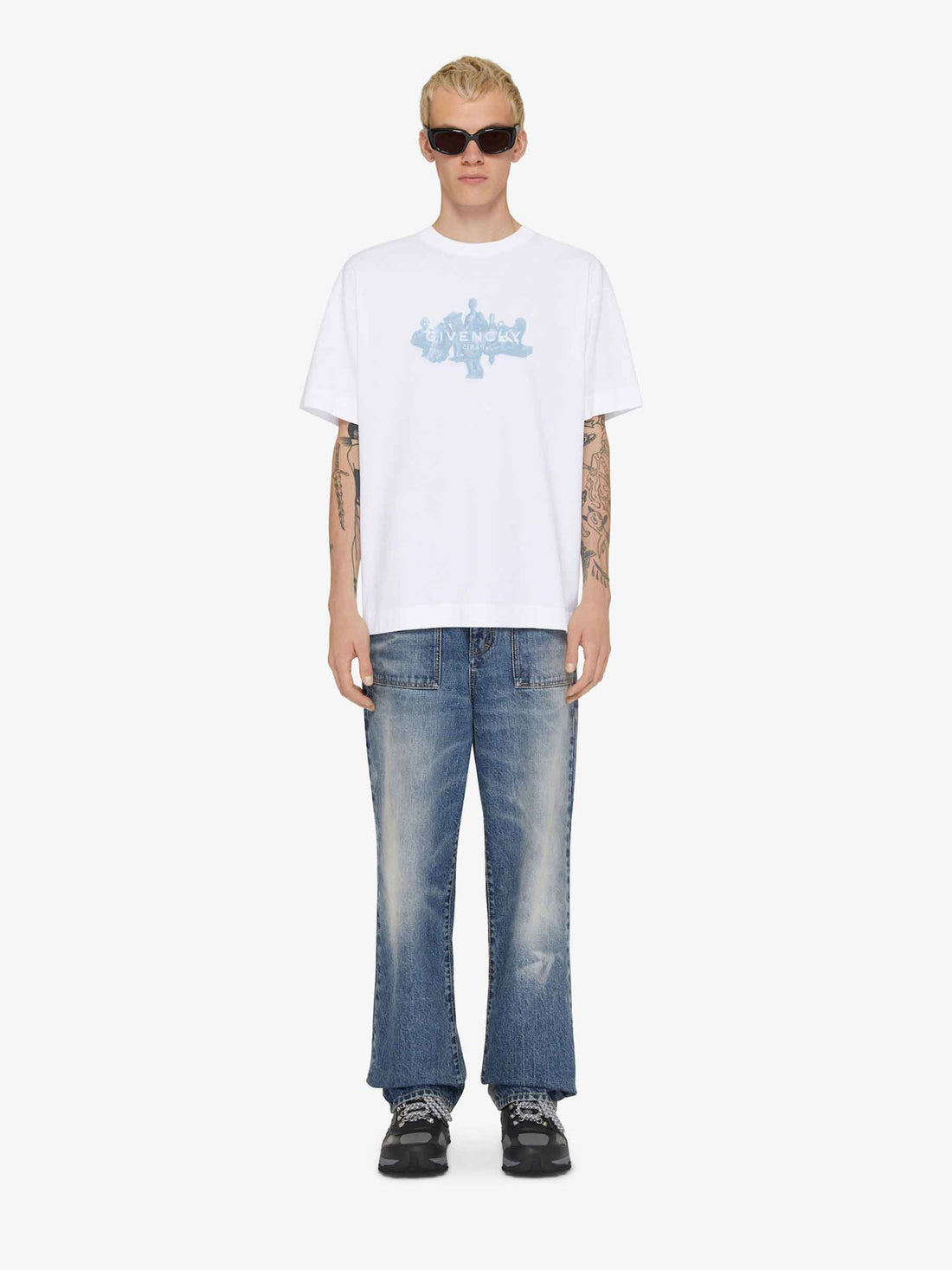Givenchy Hombre Barcelona Camiseta Logo Algodón color Blanco sku 553-004089 01 - Foto 2