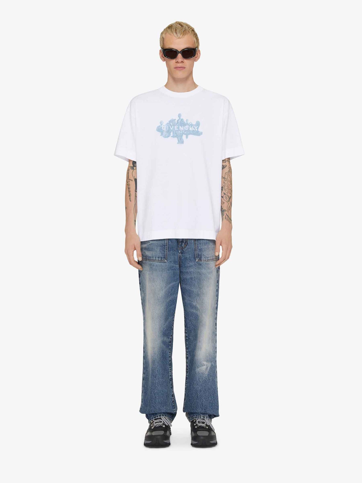 Givenchy Hombre Barcelona Camiseta Logo Algodón color Blanco sku 553-004089 01 - Foto 2