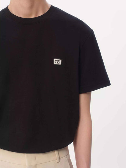 Valentino Hombre Barcelona Camiseta Logo Algodón color Negro sku 553-004092 00 - Foto 4