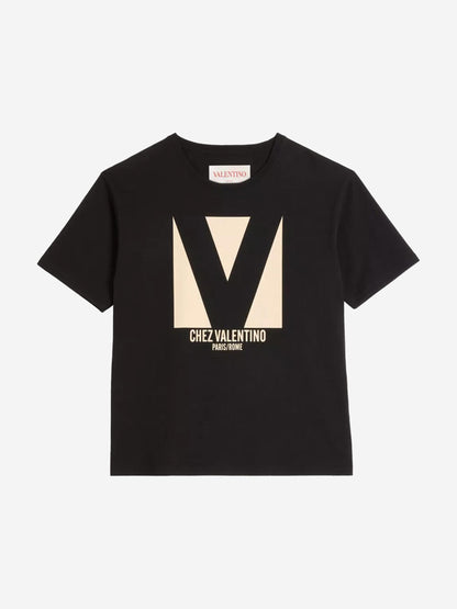 Valentino Hombre Barcelona Camiseta Logo Algodón color Negro sku 553-004093 01 - Foto 1