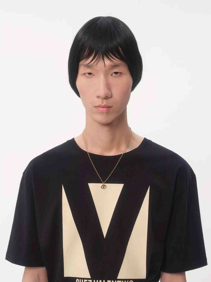 Valentino Hombre Barcelona Camiseta Logo Algodón color Negro sku 553-004093 01 - Foto 3