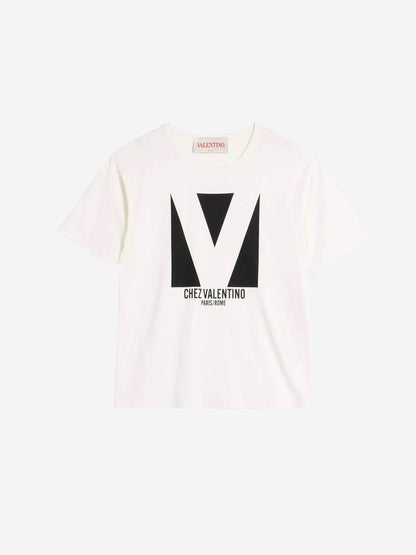Valentino Hombre Barcelona Camiseta Logo Algodón color Blanco sku 553-004093 02 - Foto 1