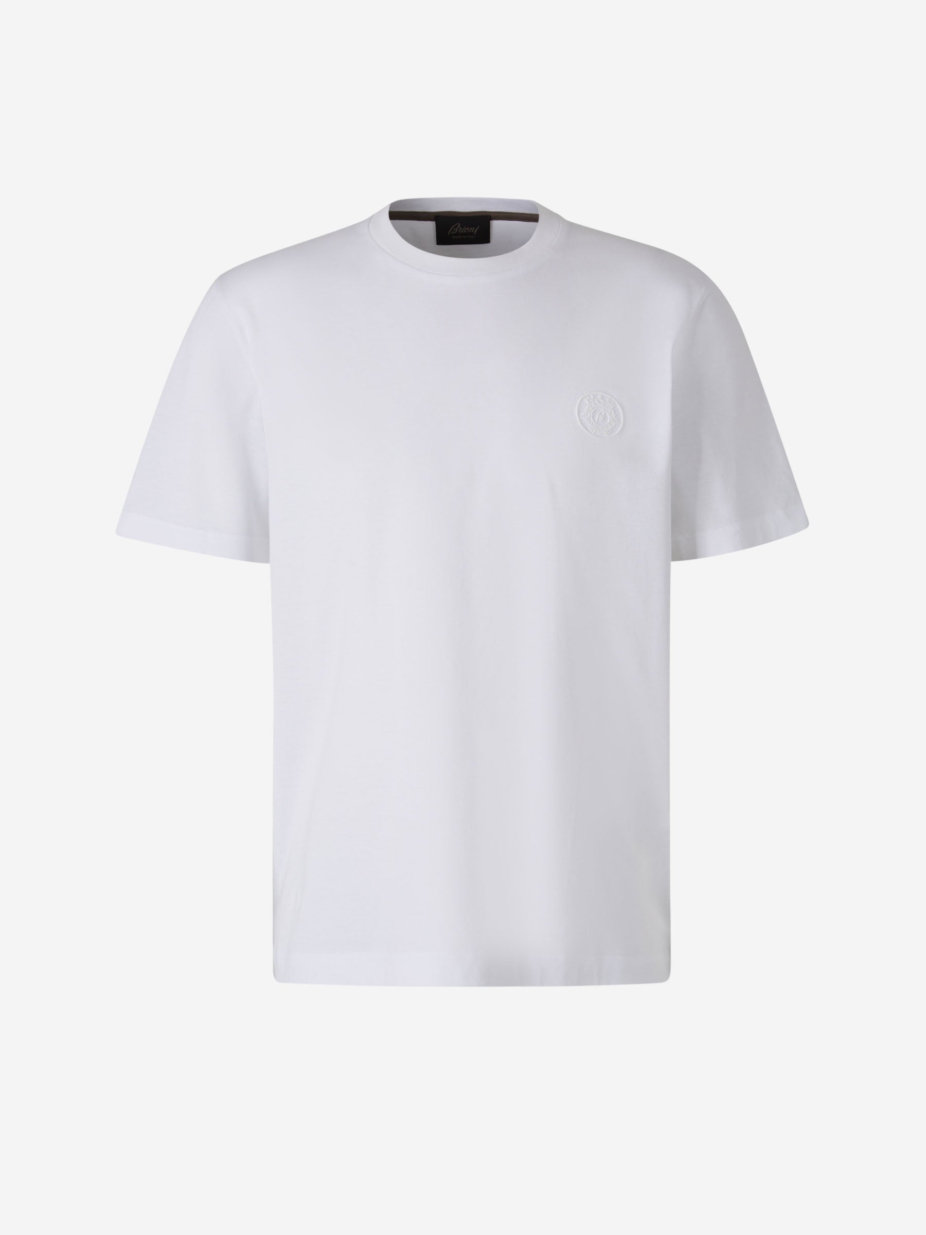 Brioni Hombre Barcelona Camiseta Logo Algodón color Blanco sku 553-004110 02 - Foto 1