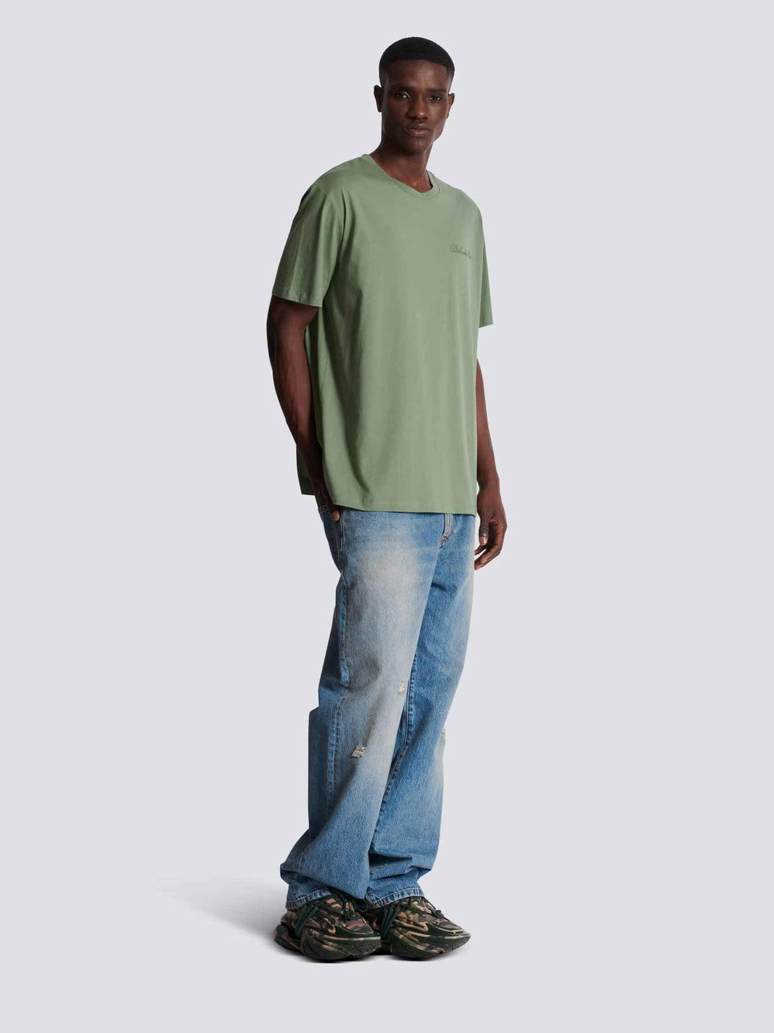 Balmain Hombre Barcelona Camiseta Logo Algodón color Verde sku 553-004112 03 - Foto 2
