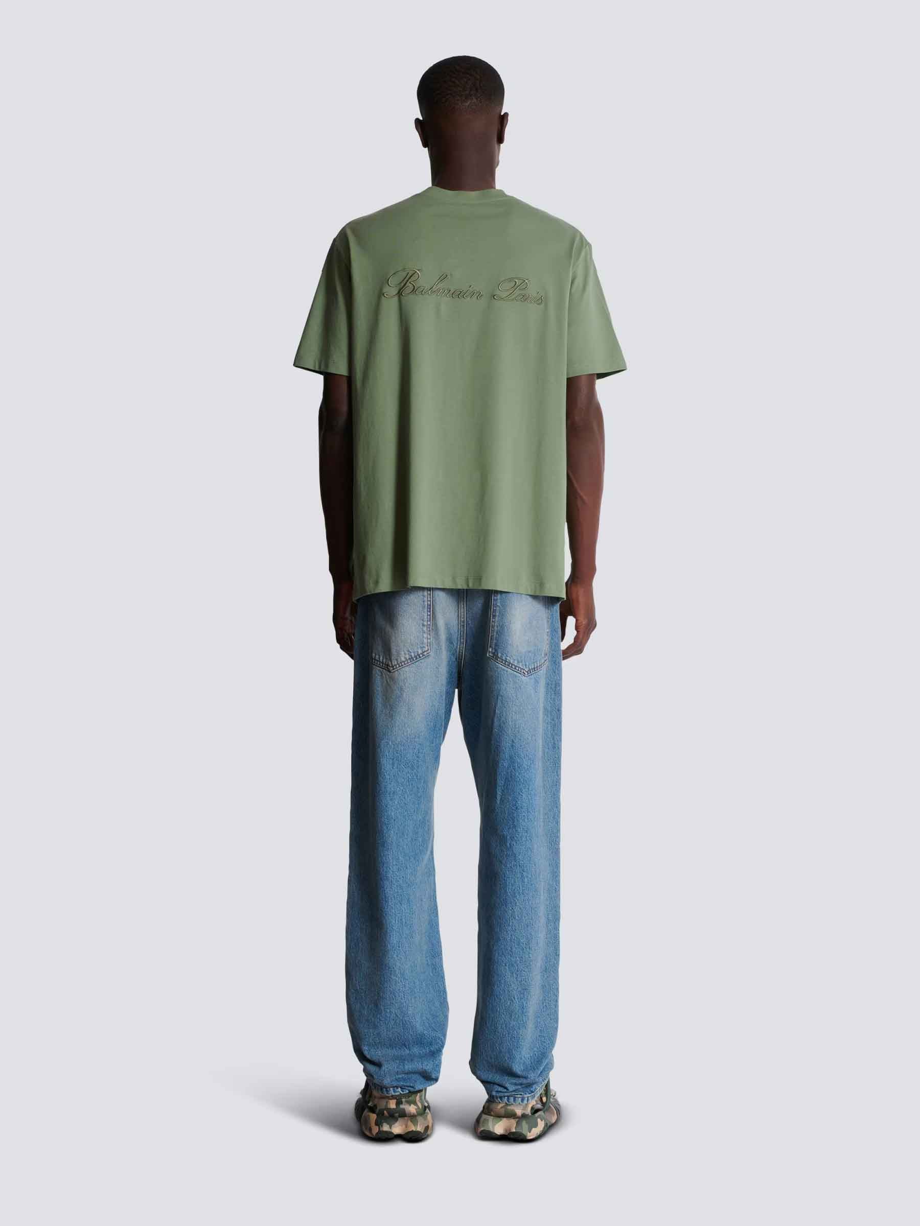Balmain Hombre Barcelona Camiseta Logo Algodón color Verde sku 553-004112 03 - Foto 3