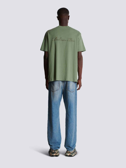 Balmain Hombre Barcelona Camiseta Logo Algodón color Verde sku 553-004112 03 - Foto 3