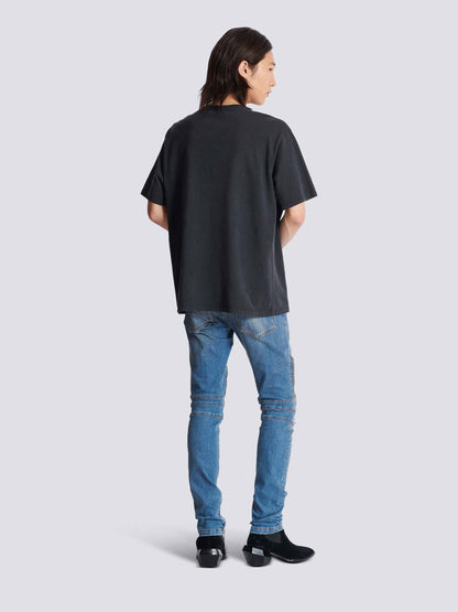 Balmain Hombre Barcelona Camiseta Logo Algodón color Gris Antracita sku 553-004113 02 - Foto 3