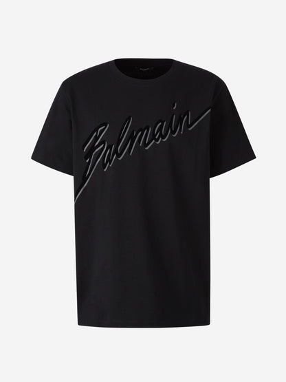 Balmain Hombre Barcelona Camiseta Logo Algodón color Negro sku 553-004114 01 - Foto 1