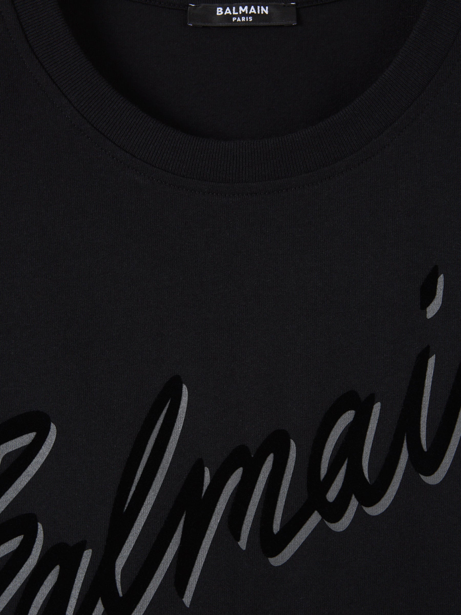 Balmain Hombre Barcelona Camiseta Logo Algodón color Negro sku 553-004114 01 - Foto 3