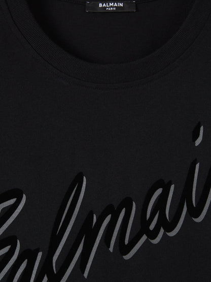Balmain Hombre Barcelona Camiseta Logo Algodón color Negro sku 553-004114 01 - Foto 3