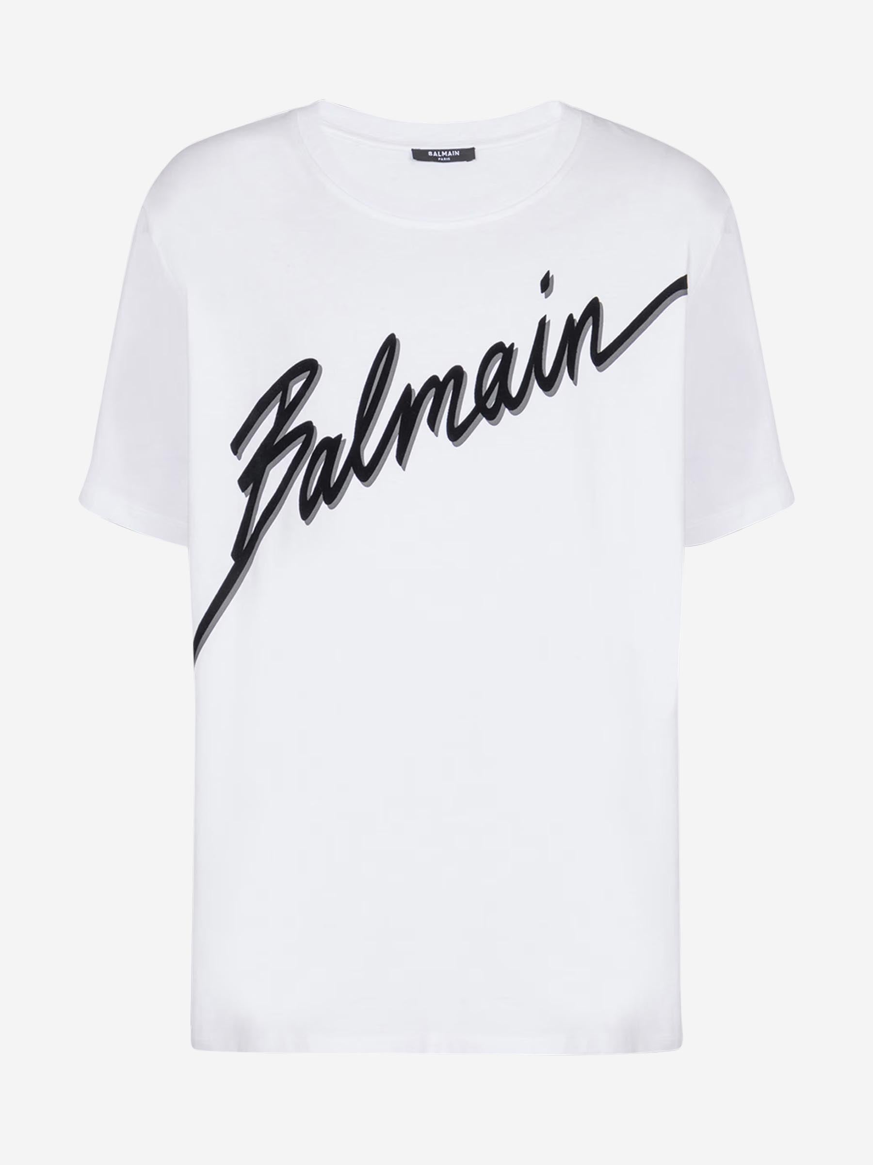 Balmain Hombre Barcelona Camiseta Logo Algodón color Blanco sku 553-004114 02 - Foto 1