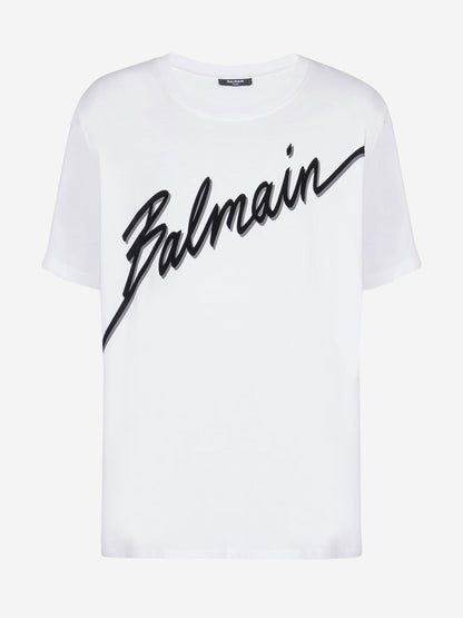 Balmain Hombre Barcelona Camiseta Logo Algodón color Blanco sku 553-004114 02 - Foto 1