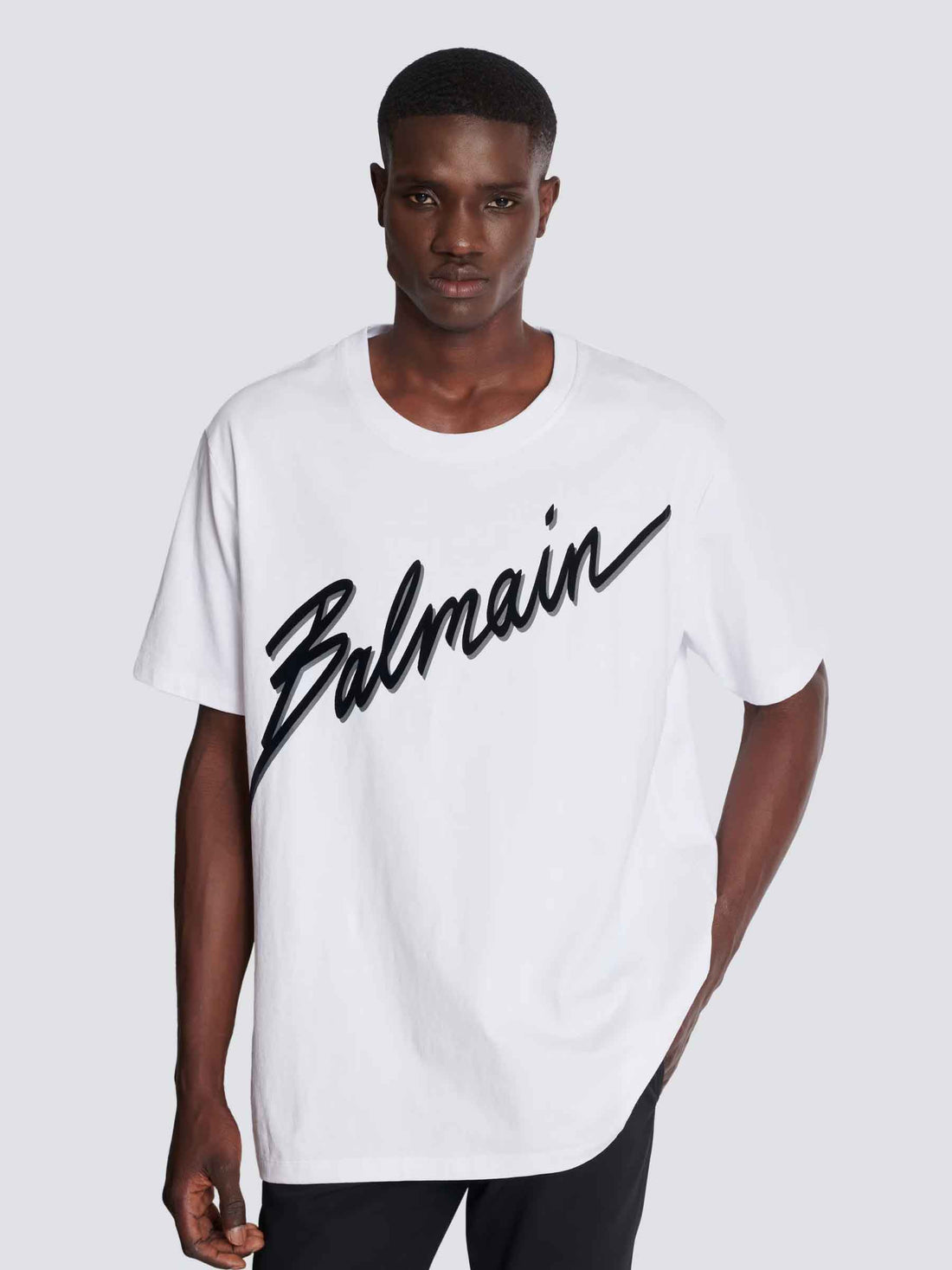 Balmain Hombre Barcelona Camiseta Logo Algodón color Blanco sku 553-004114 02 - Foto 2