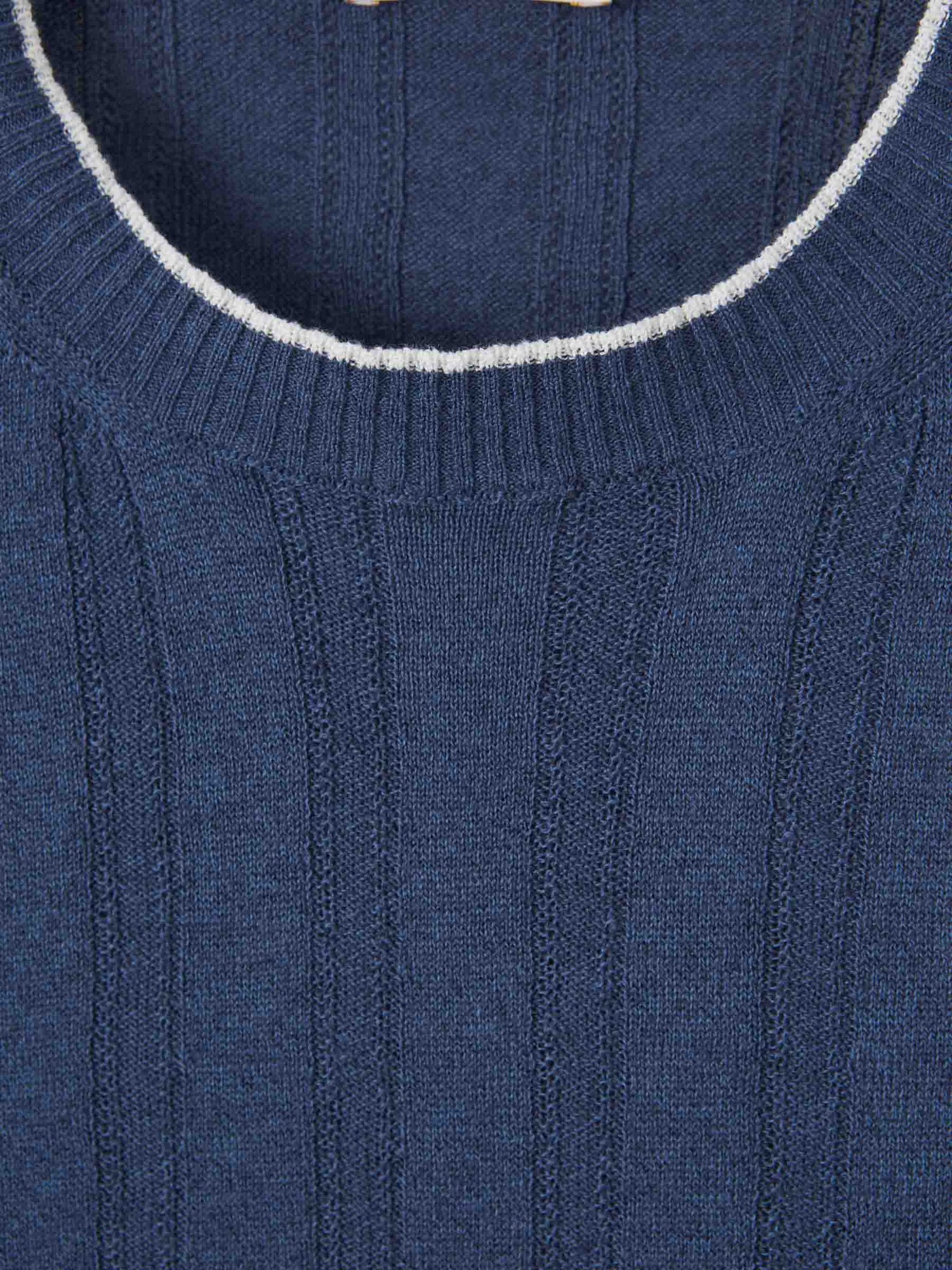 Outlet online Santa Eulalia Hombre Camiseta Acanalada Lino color Azul Marino sku 553-004115 01 - Foto 3