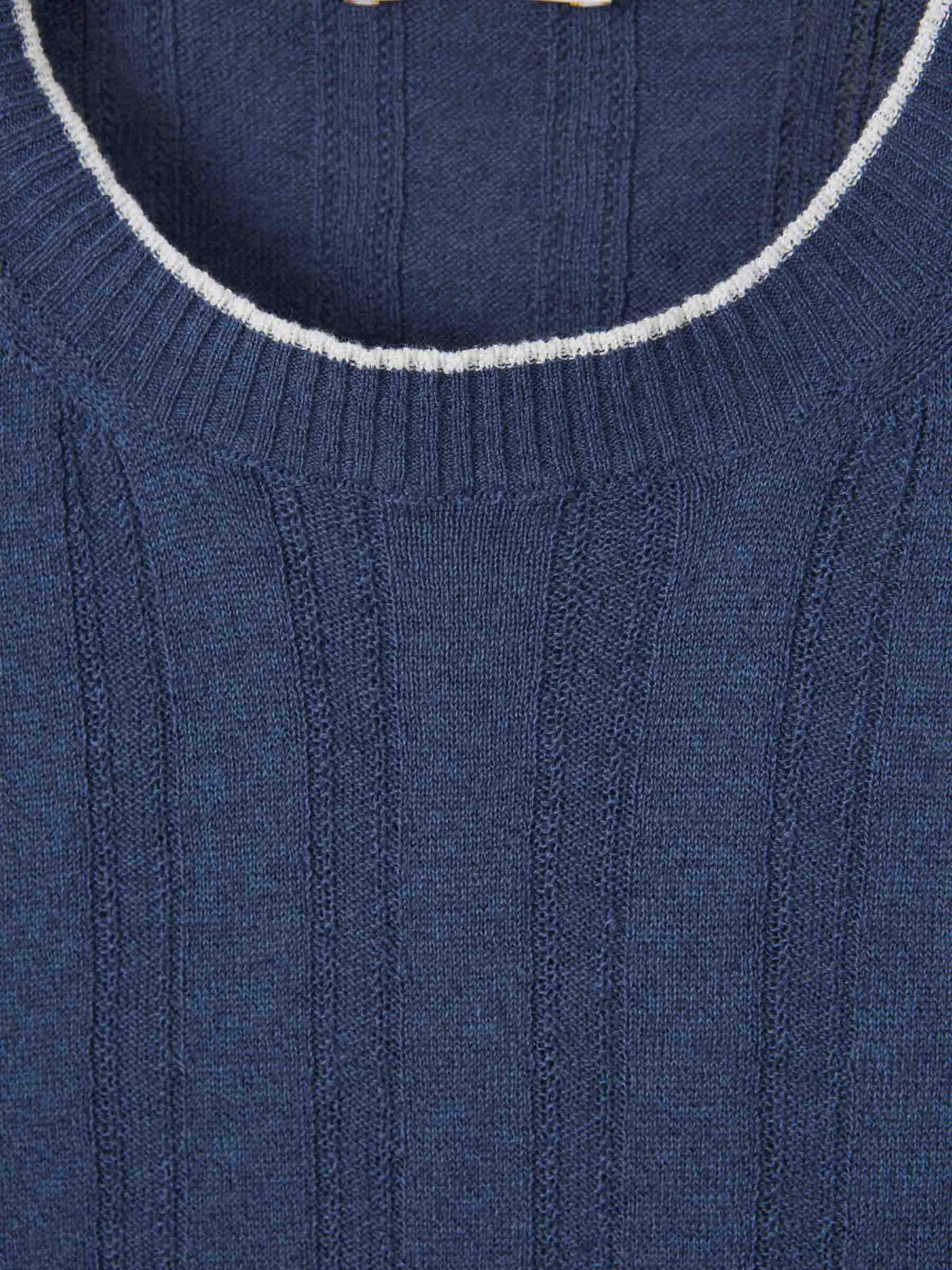 Outlet online Santa Eulalia Hombre Camiseta Acanalada Lino color Azul Marino sku 553-004115 01 - Foto 3