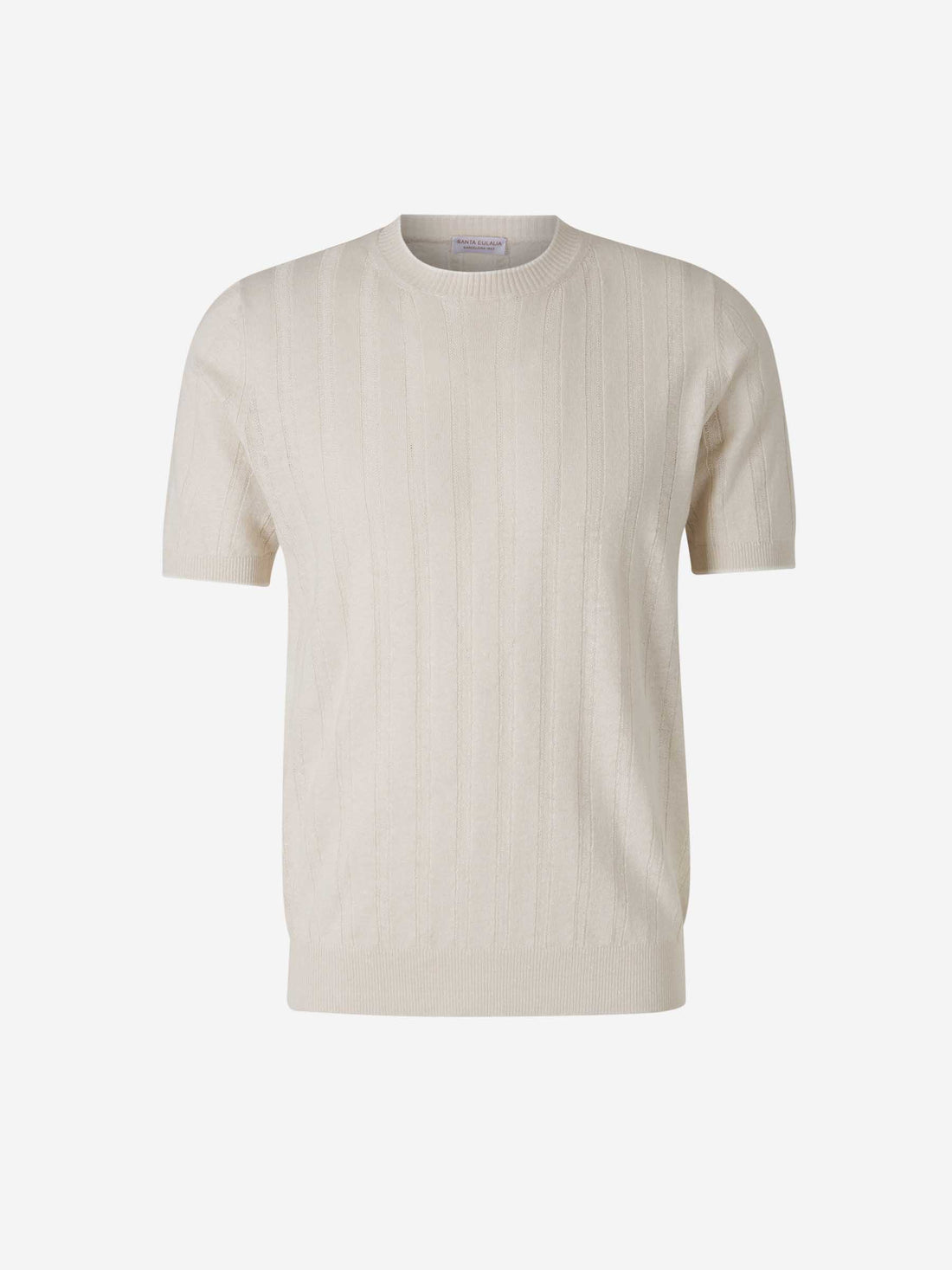 Outlet online Santa Eulalia Hombre Camiseta Acanalada Lino color Beige sku 553-004115 02 - Foto 1