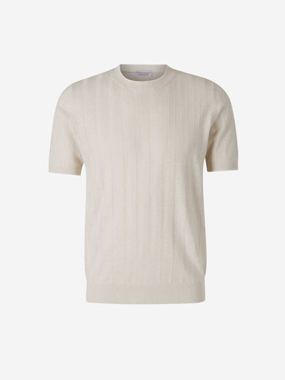 Outlet online Santa Eulalia Hombre Camiseta Acanalada Lino color Beige sku 553-004115 02 - Foto 1