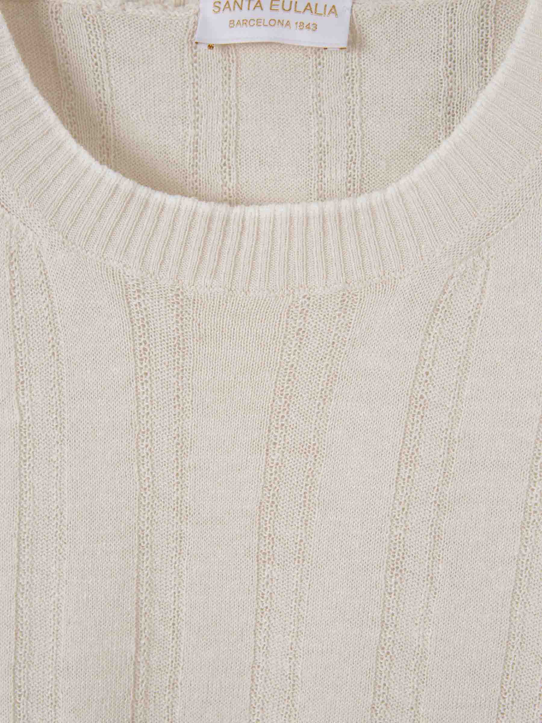 Outlet online Santa Eulalia Hombre Camiseta Acanalada Lino color Beige sku 553-004115 02 - Foto 3