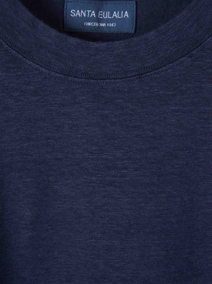 Outlet online Santa Eulalia Hombre Camiseta Punto Lino color Azul Marino sku 553-004116 01 - Foto 3