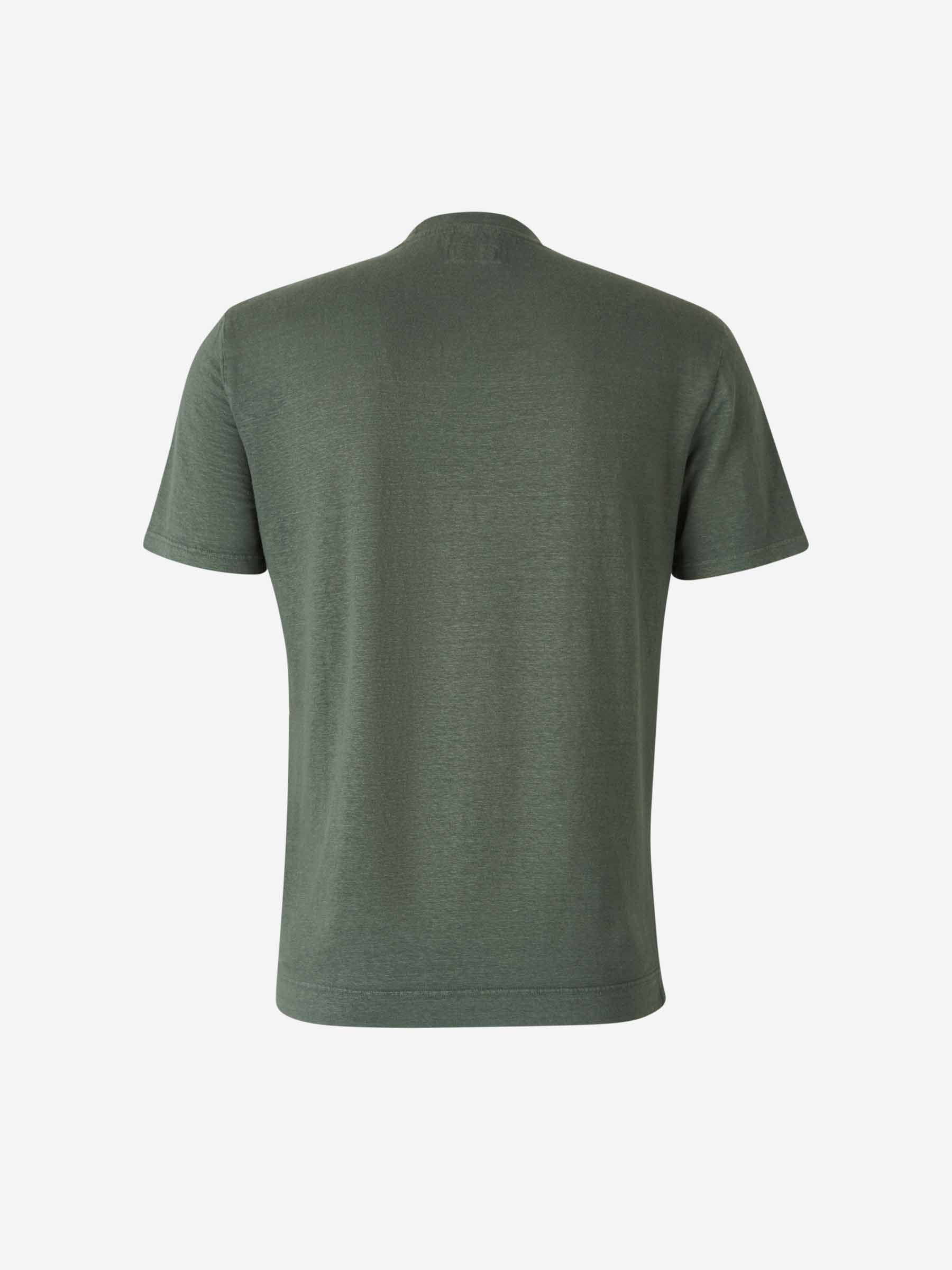 Outlet online Santa Eulalia Hombre Camiseta Punto Lino color Verde Militar sku 553-004116 05 - Foto 2