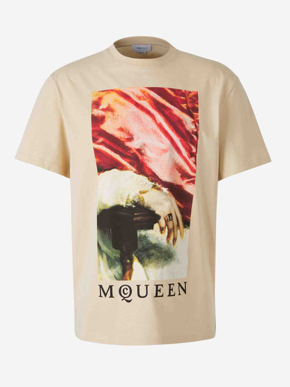 Alexander McQueen Hombre Barcelona Camiseta Logo Algodón color Beige sku 553-004119 01 - Foto 1