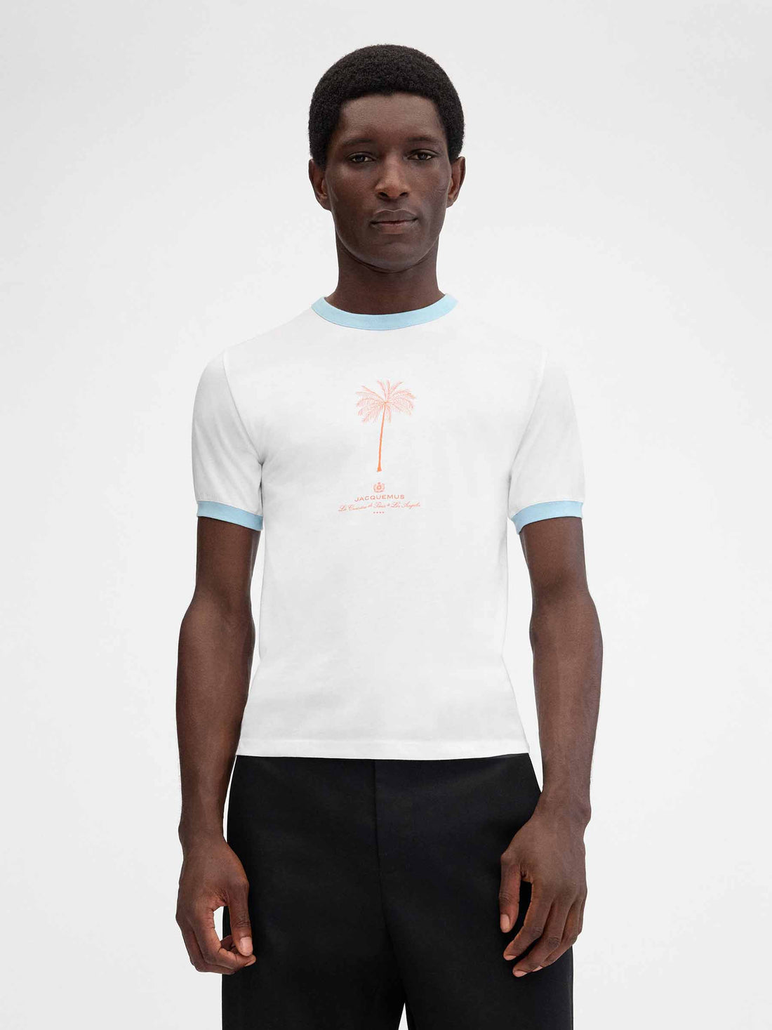 Outlet online Jacquemus Hombre Camiseta Venice Palm Tree color Blanco sku 553-004121 00 - Foto 2