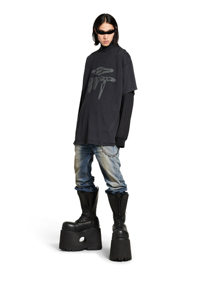 Outlet online Balenciaga Hombre Camiseta 3B Liquefied color Negro sku 553-004138 01 - Foto 2