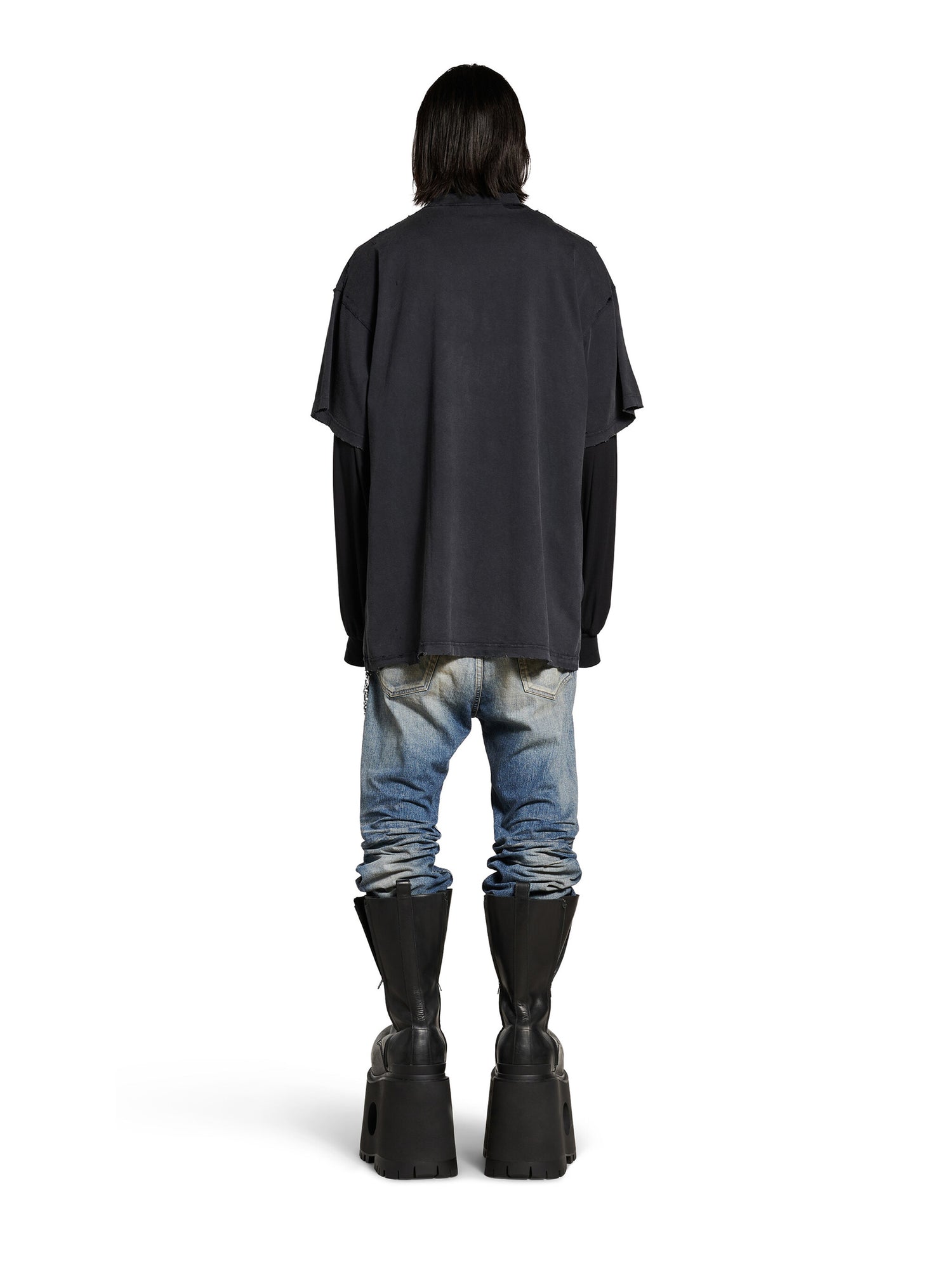 Outlet online Balenciaga Hombre Camiseta 3B Liquefied color Negro sku 553-004138 01 - Foto 3