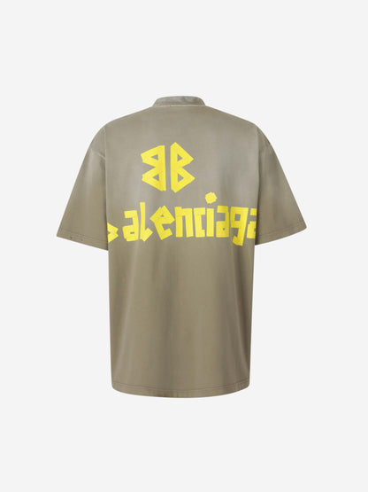 Outlet online Balenciaga Hombre Camiseta Tape Type color Verde Militar sku 553-004143 01 - Foto 2