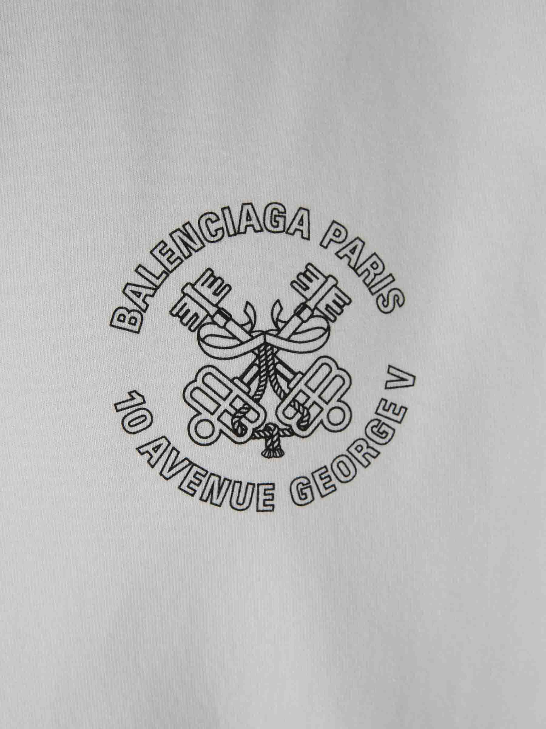 Outlet online Balenciaga Hombre Camiseta Logo Algodón color Blanco sku 553-004145 01 - Foto 4