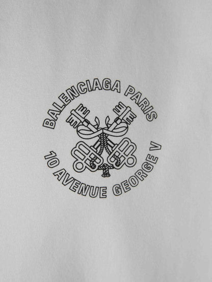 Outlet online Balenciaga Hombre Camiseta Logo Algodón color Blanco sku 553-004145 01 - Foto 4