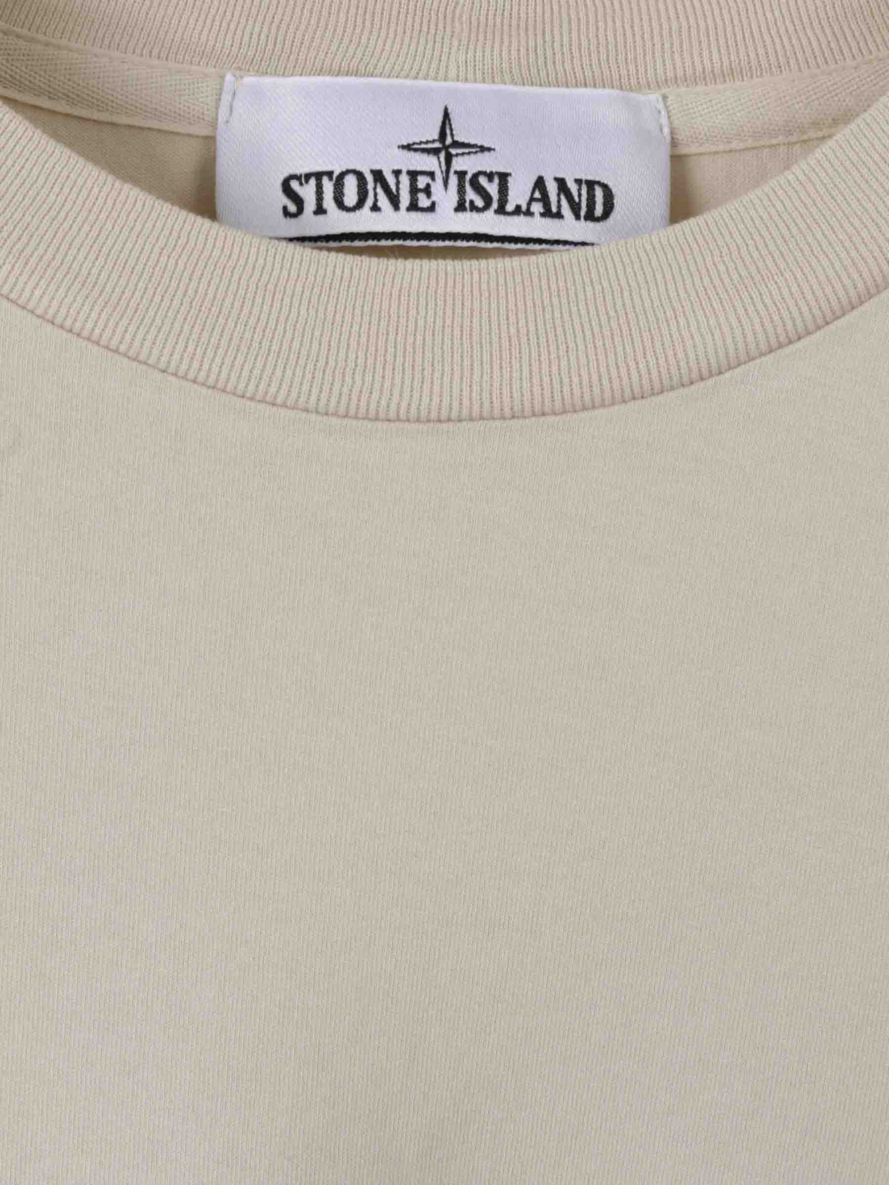Stone Island Hombre Barcelona Camiseta Logo Algodón color Crema sku 553-004207 04 - Foto 3